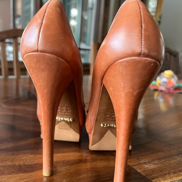 Schutz Pumps penny loafer platform 5.5 inch heel leather - Picture 4 of 7